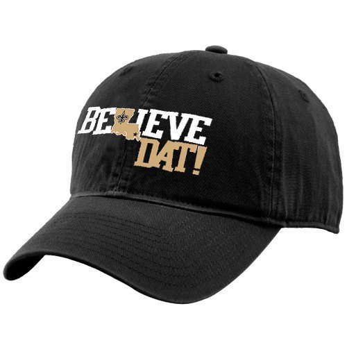 Reebok New Orleans Saints Black Believe Dat Adjustable Slouch Hat ()