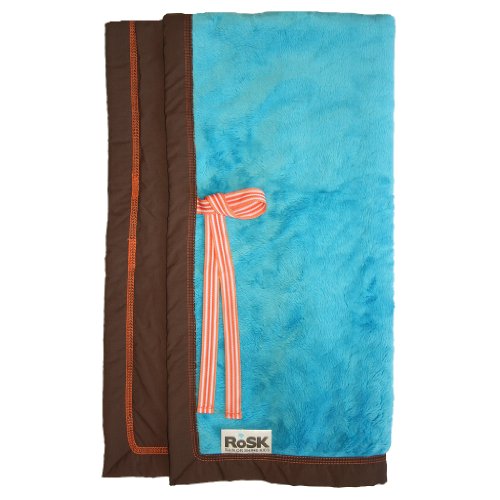 Rain or Shine Kids Woobee Plush Blanket, Turquoise/Chocolate image