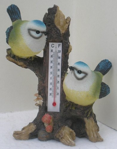 Decorative Bird Outside Garden Thermometer