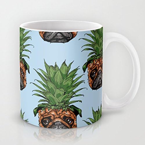 Pioenfly Pineapple Pug Ceramic Coffee Mug