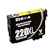 E-Z Ink (TM) Remanufactured Ink Cartridge Replacement for Epson 220XL 220 XL High Capacity (2 Black, 1 Cyan, 1 Magenta, 1 Yellow) 5 Pack Compatible with XP-320 XP-420 XP-424 WF-2630 WF-2650 WF-2660