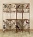 73" Wide Metal Room Divider Bar Shelf Holds Wine Bottles and Wine Glasses