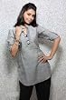 Spun Cotton Patched Work Ladies Blouse Tunic Top Kurta Kurti