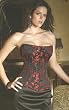 Long Line Zip Front Red Rose Corset