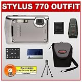 Olympus Stylus 770 SW 7.1 Megapixel Waterproof Digital Camera with 3x Optical Zoom + Olympus xD-Picture Card Reader/Writer + Spare Li-40B Battery + Digital Camera Case