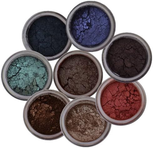 Itay Mineral Cosmetics Eye Shadows 8 Stack Shimmers in"Rosebelle"+ Oval Eye Shimmer Brush (Bundle of 2 Items)