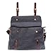 S ZONE Vintage Canvas Leather Messenger Traveling Briefcase Shoulder Laptop Bag