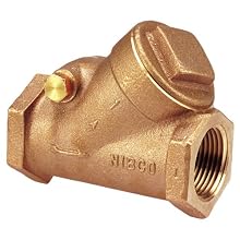 NIBCO NL7K004 Cast Bronze Check Valve, Silent Check, Class 150, PTFE Seat, 1/4" Female NPT Thread (FIPT)