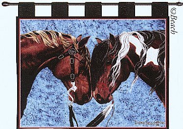 Warriors Truce Woven Tapestry Wall Hanging Horses