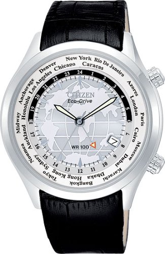 Buy Citizen Mens Calibre 6000 World Timer Leather Watch #BJ9120-09A by Citizen Watch Company