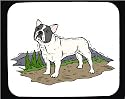 Decorated Mouse Pad with bulldog, dog, french, canine