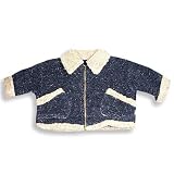 Corky & Company - Newborn Baby Boys Fleece Lined Sherpa Jacket, Blue, Tan