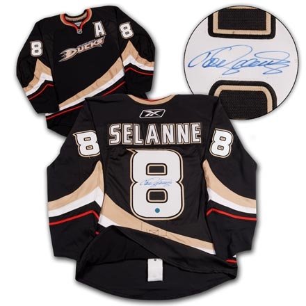 Teemu Selanne Anaheim Ducks Autographed/Hand Signed Rbk On-Ice Jersey