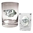 Nashville Predators Rocks Glass & Square Shot Glass Set - Primary Logo NHL Hockey