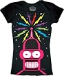 Futurama Bender Lightening Black Juniors T-shirt Tee