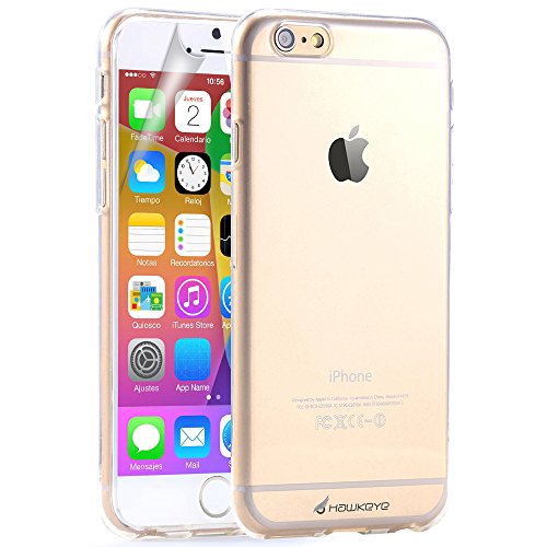 Transparent iPhone 6 Case, Hawkeye® [Flexi] with HD Screen Protector - World's Thinnest Apple iPhone 6 Case - [0.3mm Crystal Clear] - Ultra Slim, Lightweight - Best Premium Flexible Soft Gel TPU Scratch-Proof Case for iPhone 6 (4.7) 2014 - Perfect for Men and Women - Crystal Clear [Lifetime Warranty]