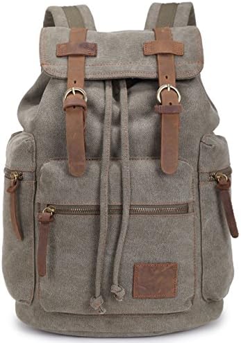 Egooo New Handmade Canvas Bag,School Bag,Leather Bag,Sports Bag,Travel Backpack