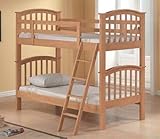 Twin Size Bunk Bed Contemporary Style Maple Finish