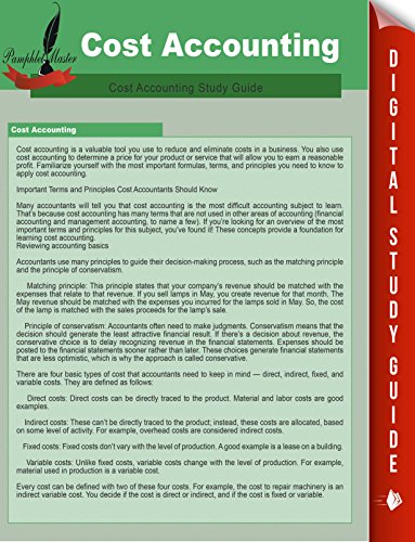 Cost Accounting: Cost Accounting Study Guide (Student Companion Edition)