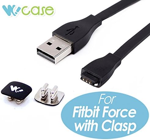 WoCase Fitbit FORCE CHARGE Replacement Charger USB Charging Cable / Band Fastener Holder Clasp-Fix/ Accessory Clasp Set for Fitbit FORCE and Fitbit CHARGE Activity and Sleep Tracker Band Bracelet (Bundled or Sold SEPARATELY, Fix Clasp Falling off, Retail Gift Ready Package)