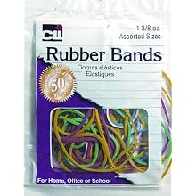 Charles Leonard Inc., Rubber Bands, 3/8 Ounce Bags, Assorted Sizes/Colors (56385)
