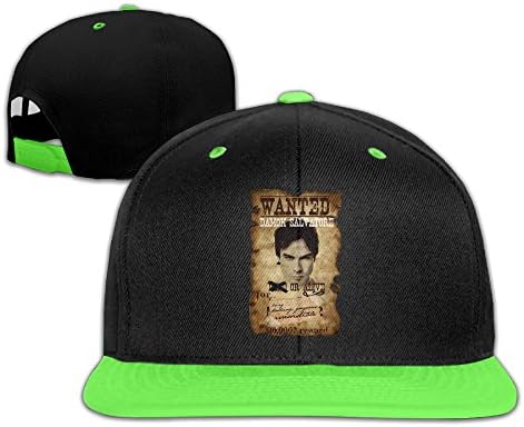 Ian Damon Somerhalder Boy's &amp; Girl's Hat Snapback Flatbill Hat KellyGreen