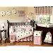 JoJo Designs 9-Piece Baby Crib Infant Bedding Set - Pink and Brown Modern Polka Dots