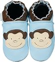 Robeez Infant/Toddler Monkey Slip-On,Baby Blue,18-24 Months (US Toddler 6.5-8 M)