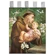 Church Banner - Saint Anthony - Cotton Canvas with Archival Inks and UV Coating - Border Rings for Rod Hanging. Print Size 24"x36"