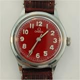 Vintage Antique watch: Omega Red Dial St.Steel, Manual Wind, 1950's by Swiss