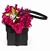 KARIN'S GARDEN - Black Satin Petite Handbag w/Silk Dupioni Violets & Orchid