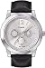 Timex Mens silver face black leather strap watch - T2M809PF