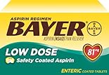 Bayer Aspirin, Low Dose, Safety Coated Baby, 81 mg, Tablets, 32 ct.