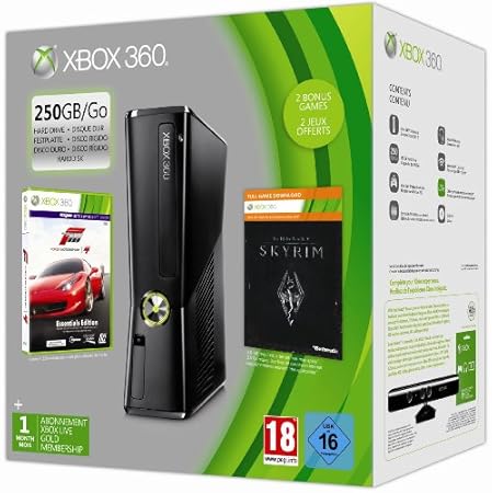 Xbox 360 250GB Console: Includes Forza 4 Essentials Edition and Full Game Download of Skyrim