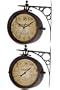Timepiece Charleston Two sided Clock/thermometer, WALL, RUST