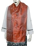 Womens Outerwear Handmade Silk Scarves Stoles Jacquard Pattern Rectangular 22 x 72 (srft054)