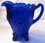 Cobalt Blue Glass Dahlia Lemonade Pitcher