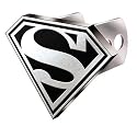 Superman "S" Logo Brushed Aluminum Hitch Plug