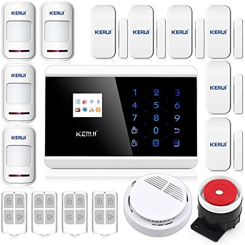 KERUI Wireless Touch Keypad TFT Color Display Gsm Pstn Home Security System Alarm Kits Siren for Smart Android App Kr-8218g