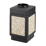 Canmeleon Top-Open Receptacle, Square, Agg/Polyeth, 38gal, BK/IVY