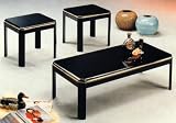 3 Piece Occasional Table Set in Black Finish By Coaster Furniture