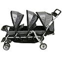 Baby Trend Triplet Stroller in Silver and Black
