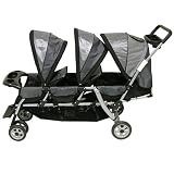 Baby Trend Triplet Stroller in Silver and Black