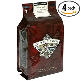 Coffee Masters Flavored Coffee, Tahitian Vanilla, Ground, 12-Ounce Bags (Pack of 4)