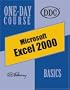 Excel 2000, Basics One-Day Course