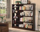 Unique Design Cappuccino Finish Bookcase / Book Shelf