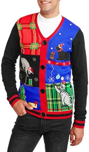 Playful Cats Mens Ugly Christmas Sweater (Medium)