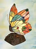 Tiffany Style Butterfly Accent Table Lamp 9.5