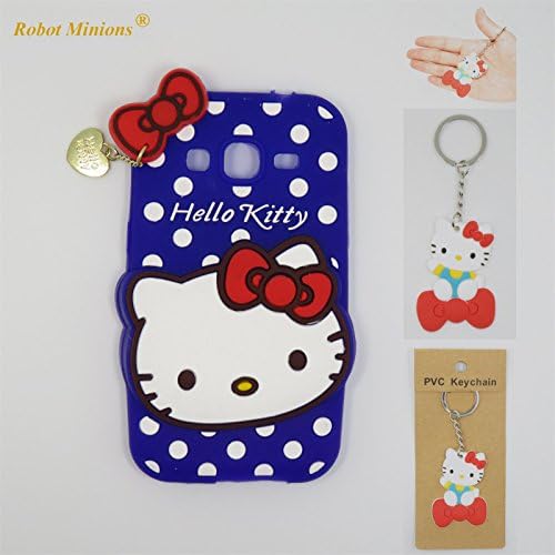 Core Prime Case,Galaxy Core Prime Flexible Soft Silicone Gel Rubber Case,Robot Minions Lovely Purple Hello Kitty Skin Case Cover for Samsung Galaxy Core Prime G360/Prevail LTE +Gift:Cartoon Key Chain