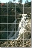 IMAGE OF Waterfalls Photo Bathroom Tile Mural 6. 12.75x17 inches using (12) 4.25x4.25 ceramic tiles.